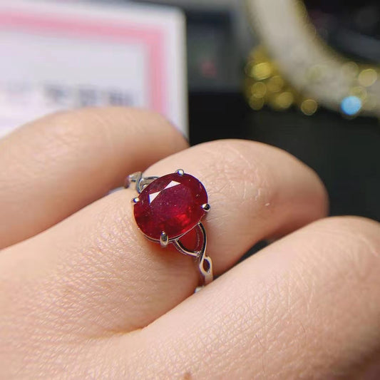 Women's Fashion Oval Ruby Ring