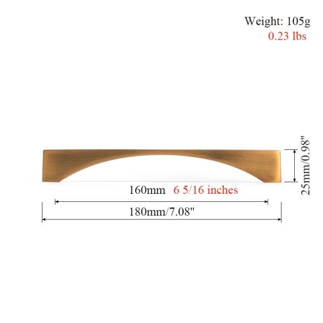 6PCS Set Nordic Modern Glam Brushed Bronze Drawer Knobs Kitchen Door Handles Cupboard Door Handle Cabinet Handles for Furniture Hardware  Brushed Brass Handle Modern Minimalist Cabinet Pull Drawer Handle Wardrobe Cabinet Hardware