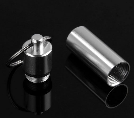 10g drug storage box with key ring small medicine box sealed cartridge waterproof aluminum alloy
