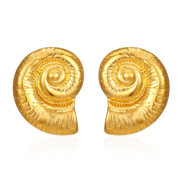 French INS Style 18K Gold Stainless Steel Titanium Steel Conch Ear Studs