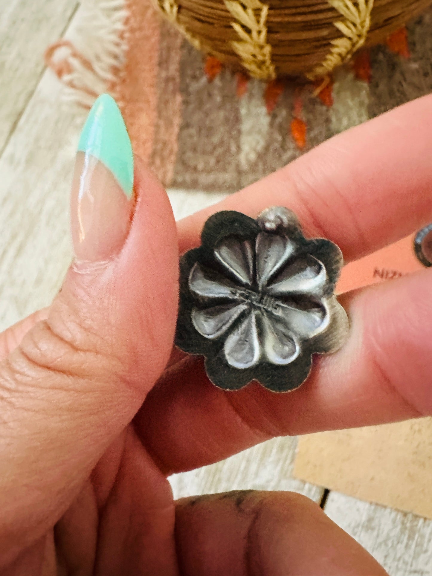 Handcrafted Sterling Silver Concho Stud Earrings