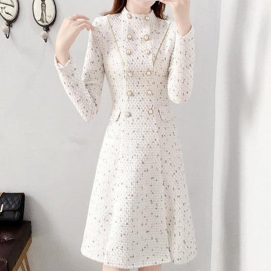 Autumn Women's White Little Fragrant Style Dress Autumn