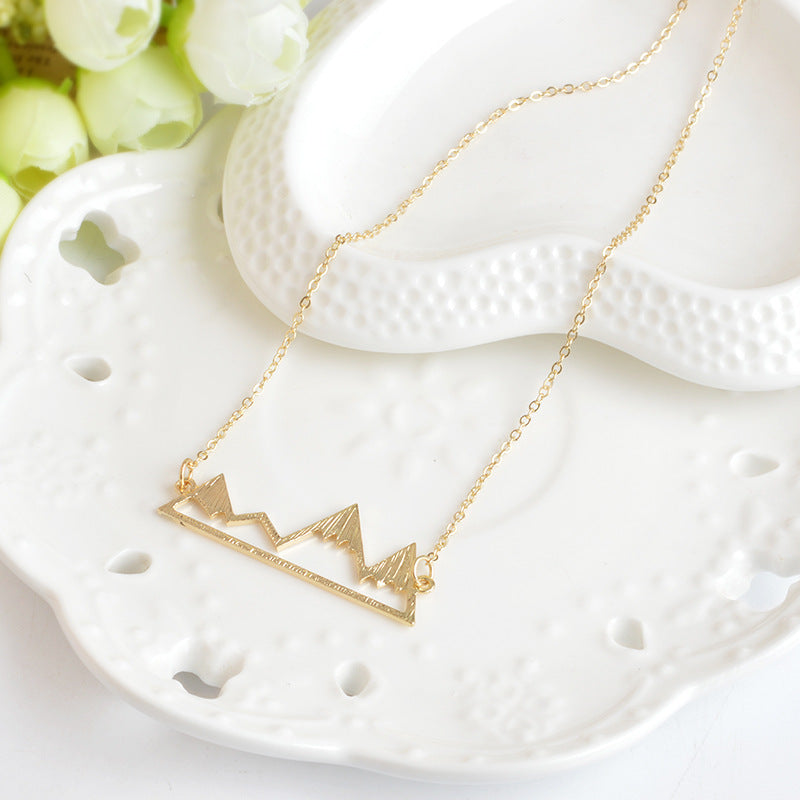 Creative mountain peak hollow necklace