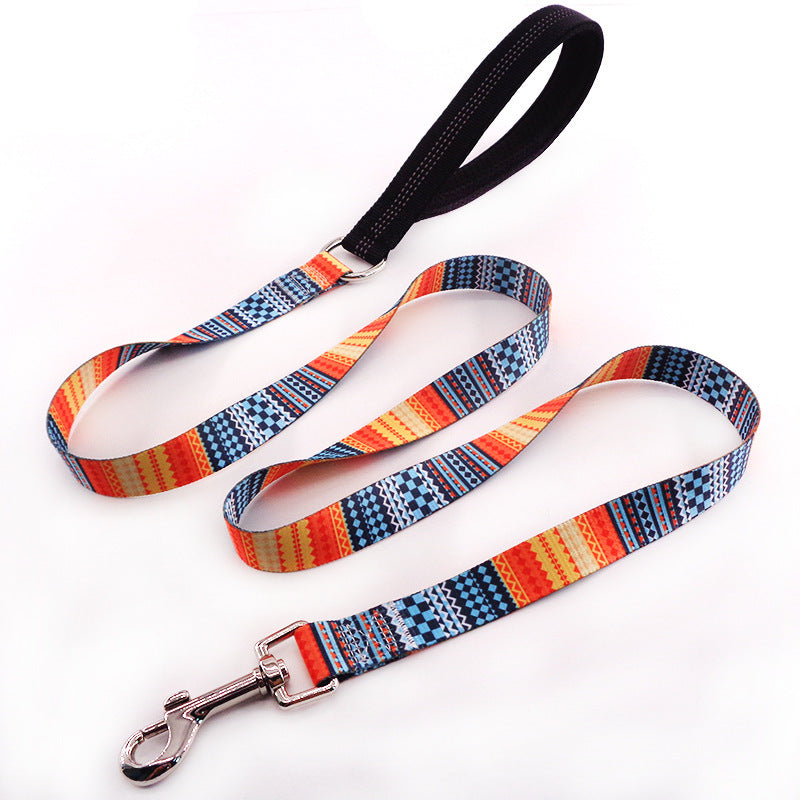 Flower training dog pet supplies printed dog leash