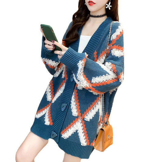 Spring And Autumn Knitted Cardigan Jacket Loose Autumn And Winter Outer Wear