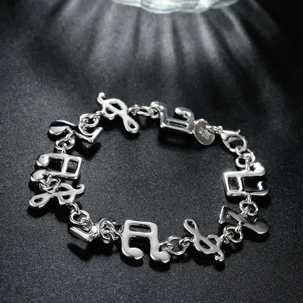 Popular Creative Ornament Exquisite Silver Music  New Note Bracelet