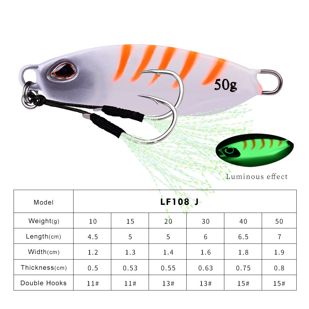 10-color Slow-rolling Iron Plate Fishing Lure Simulation Fake Bait Fishing Gear