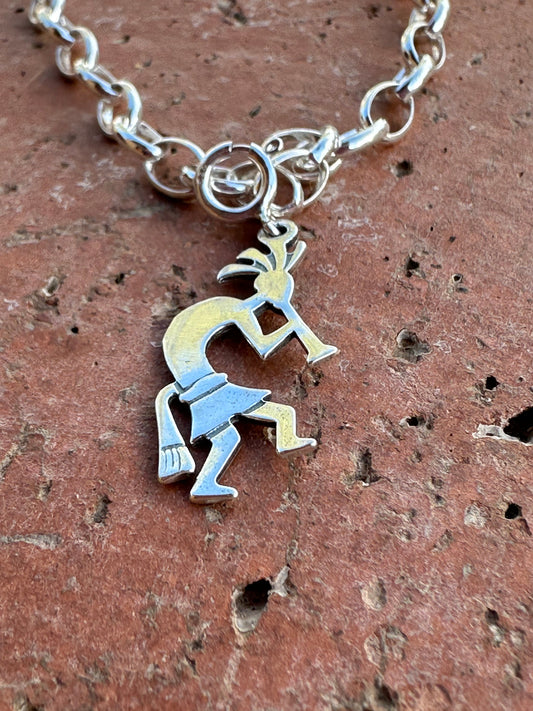 Handcrafted Sterling Silver Flute Dancer  Charm