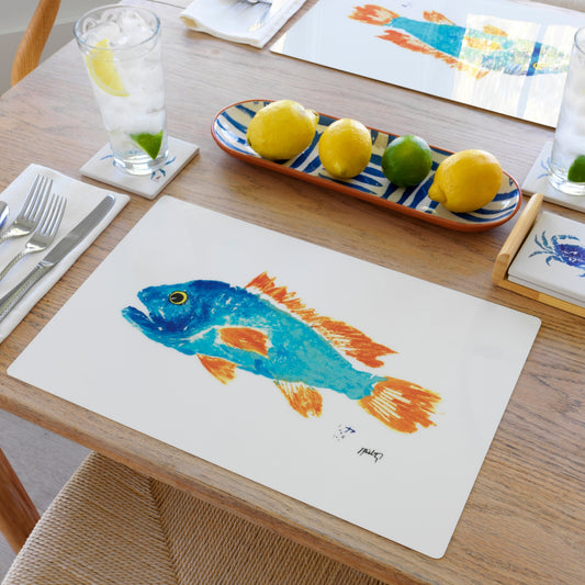 Blue & Orange Fish Placemat | Nautical