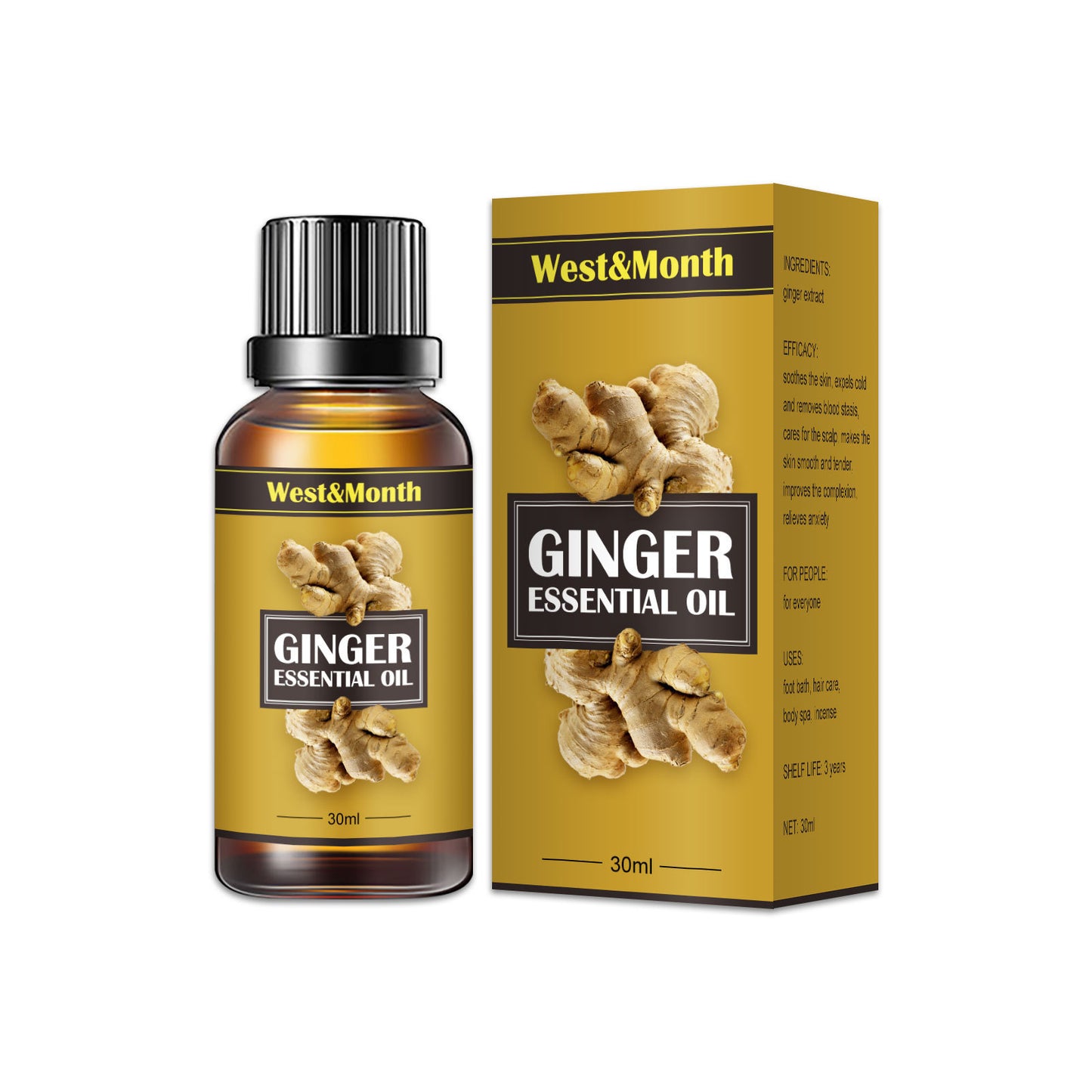 Ginger Body Shaping Essential Oil Massage Firming Belly Thigh Muscle Moisturizing Skin Body Shaping Essential Oil