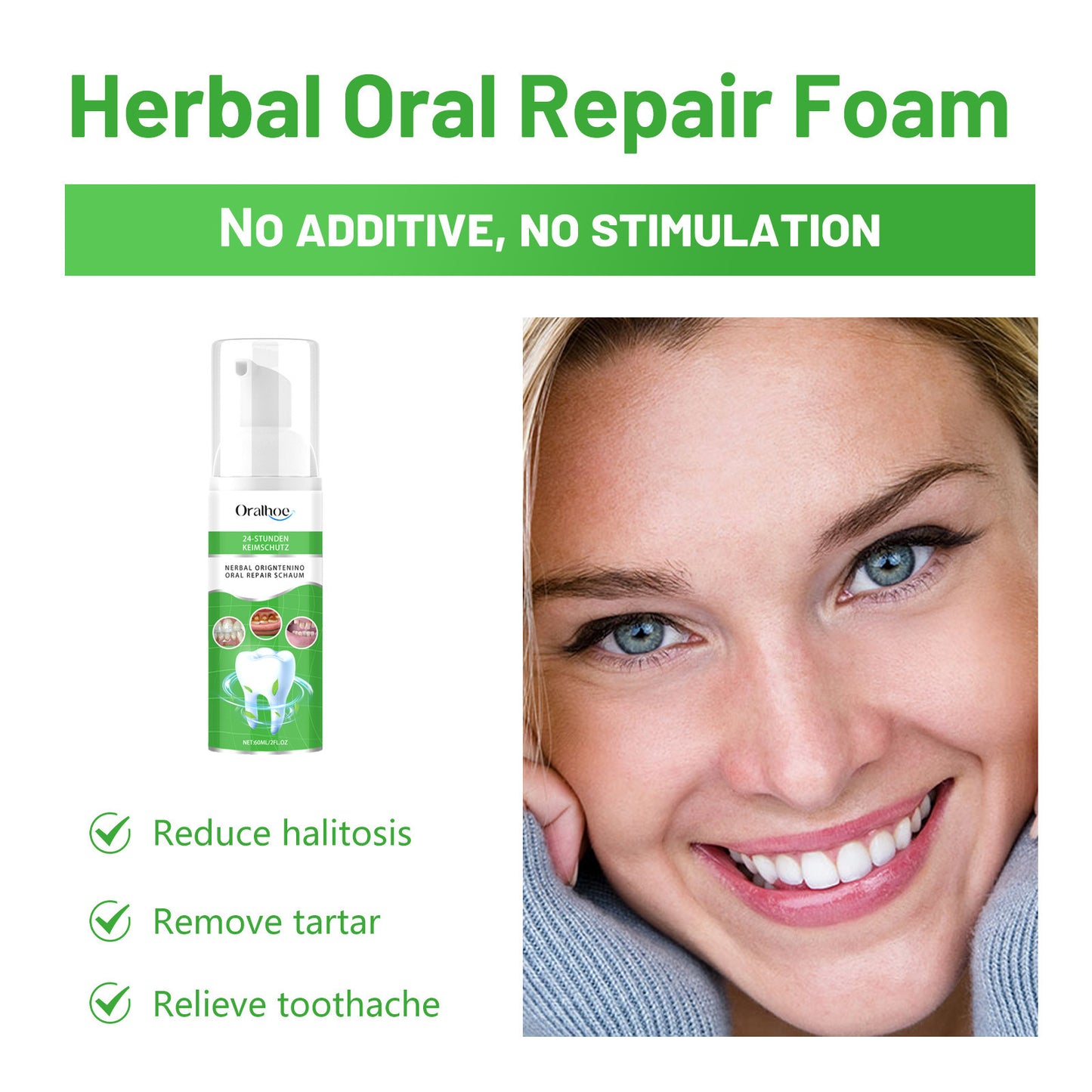 Herbal Deep Cleansing Tartar Whitening Teeth Oral Mousse