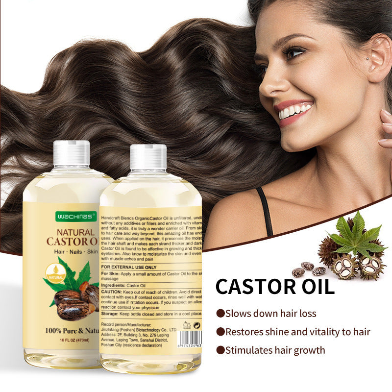 Hair Eyelash Eyebrow Castor Oil 16 Oz 473ml Cold Pressed