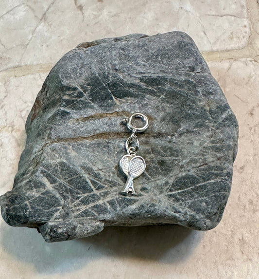 Sterling Silver Tennis Rackets Charm