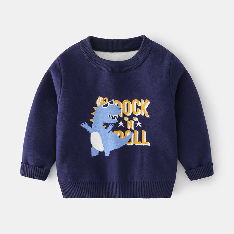 Autumn Boy Cartoon Sweater