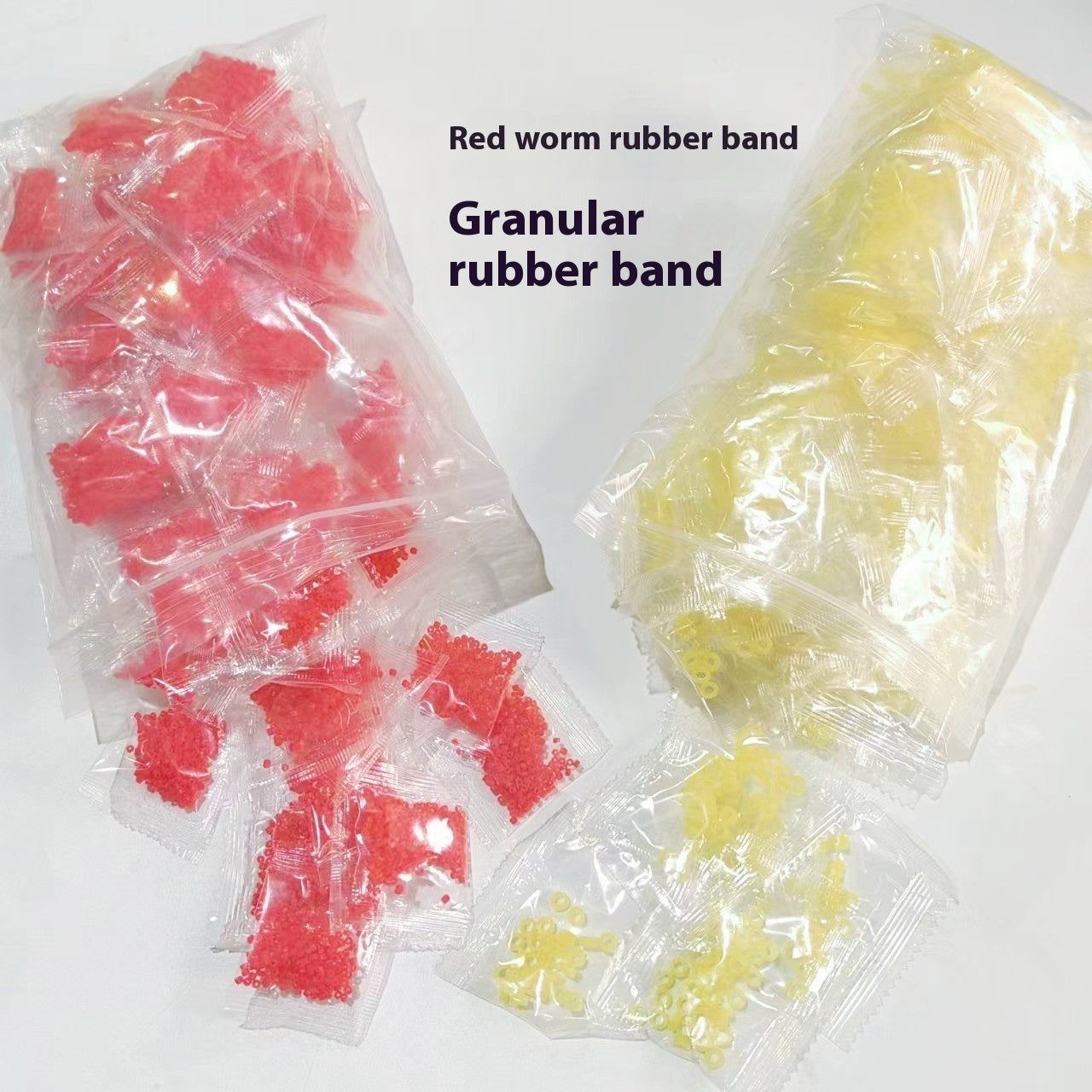 Fishing Accessories Bagged Red Worm Earthworm Clip Rubber Band Fast Binding