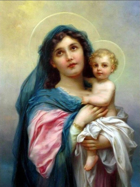 Religious Digital Painting Color By Number Virgin Mary Painting Canvas