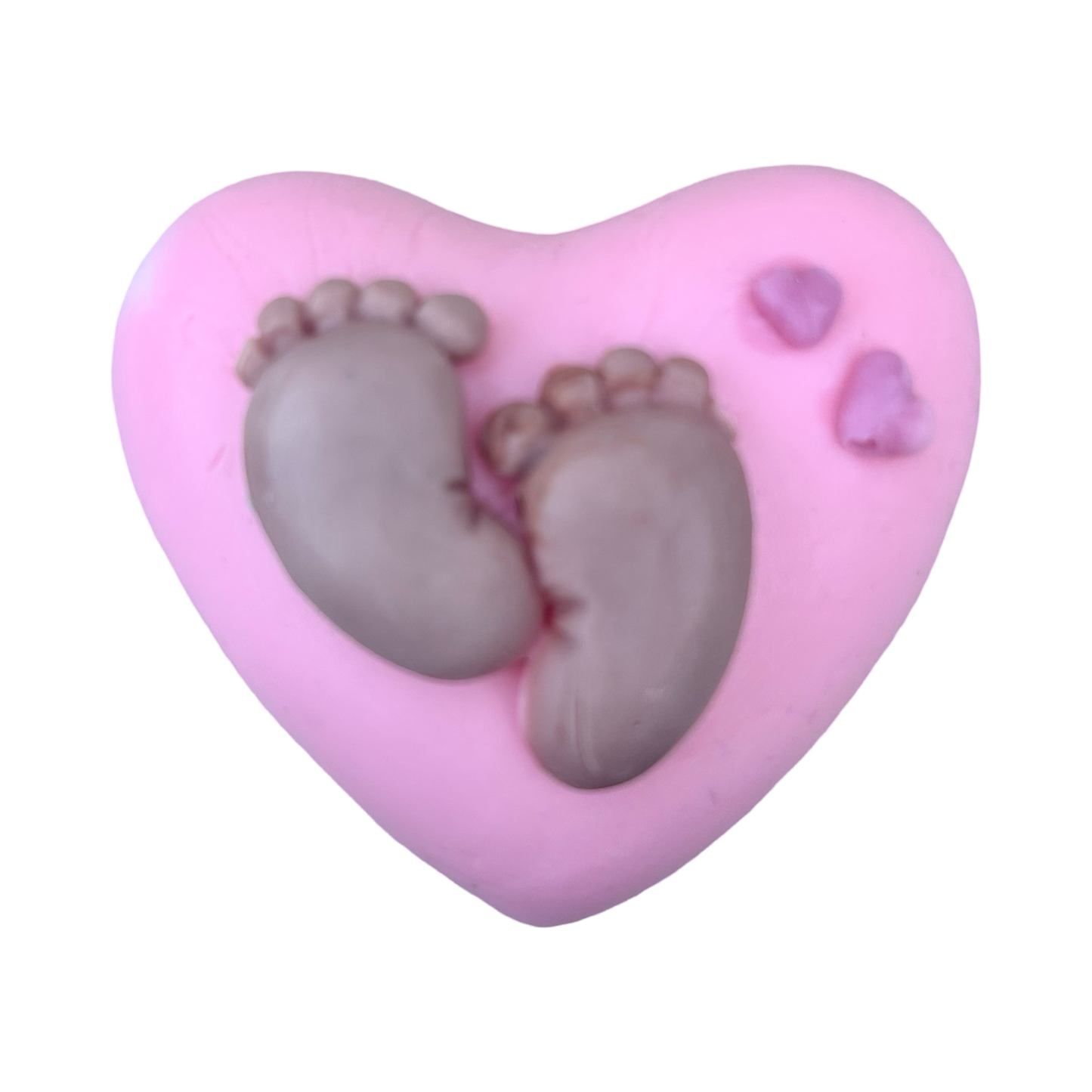10 Heart Soaps with Newborn Feet for a GIrl Party Favors