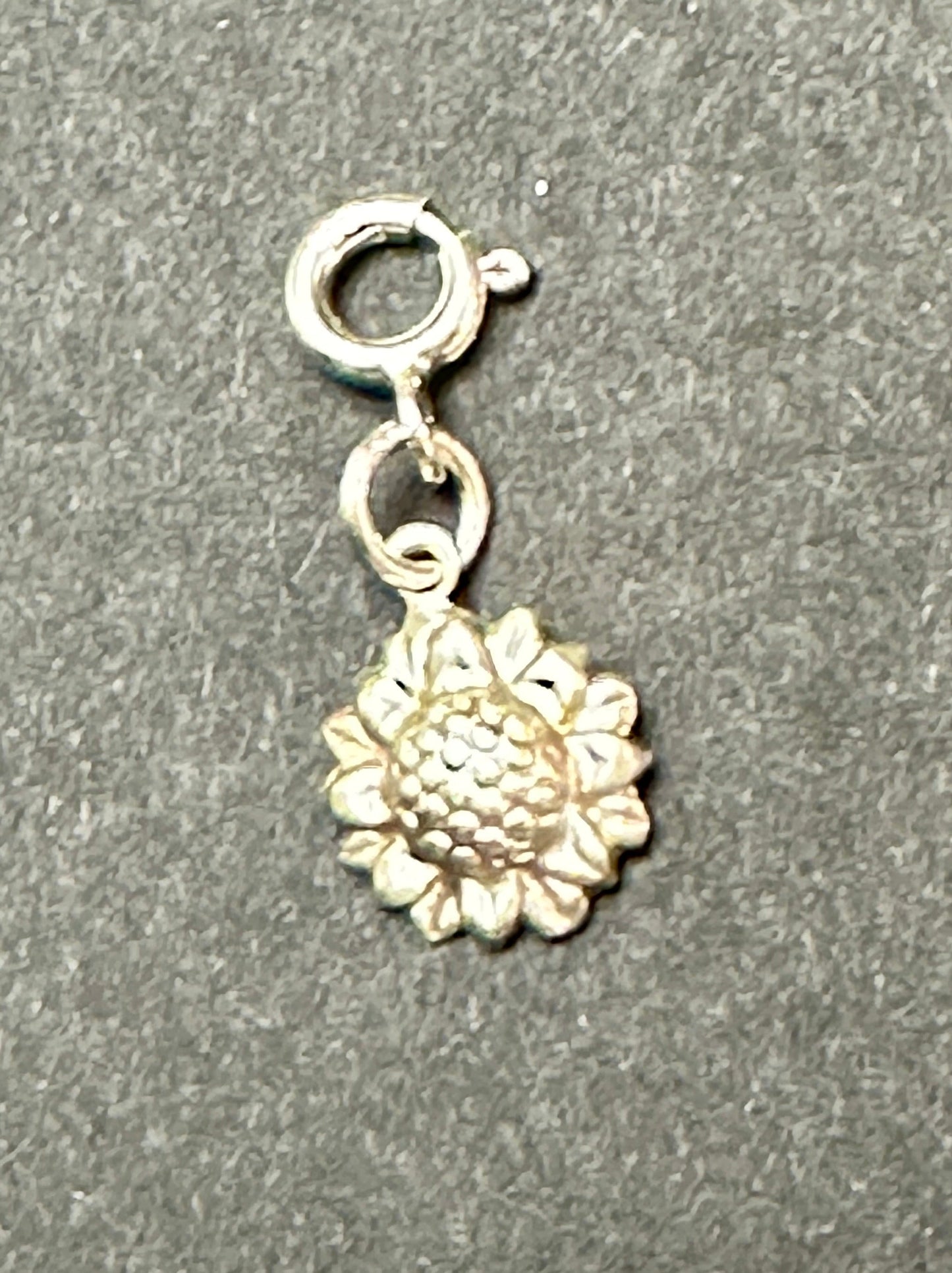 Sterling Silver Sunflower Charm