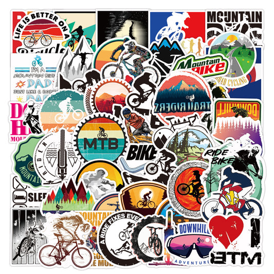 Mountain Bike Graffiti Stickers Waterproof Suitcase Notebook