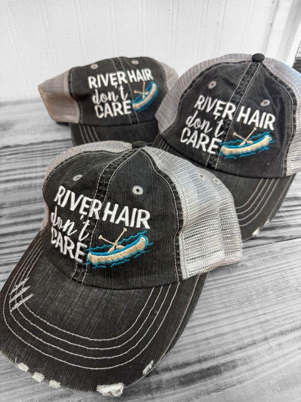 River Hair Don't Care Embroidered Trucker Hat