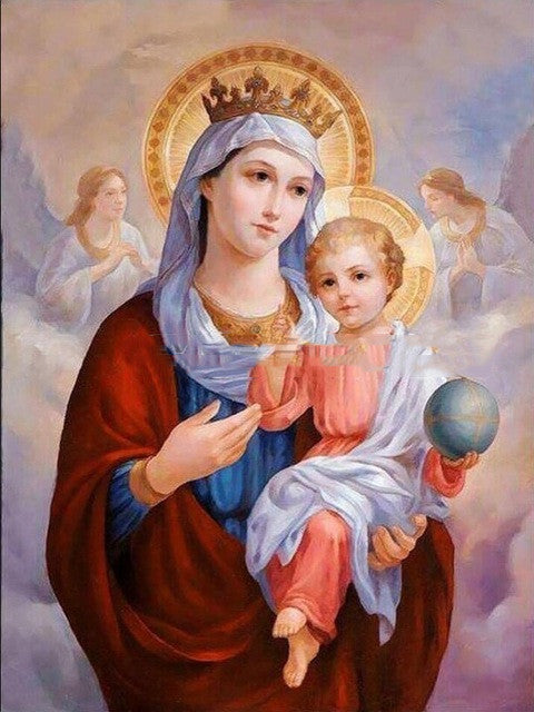 Religious Digital Painting Color By Number Virgin Mary Painting Canvas