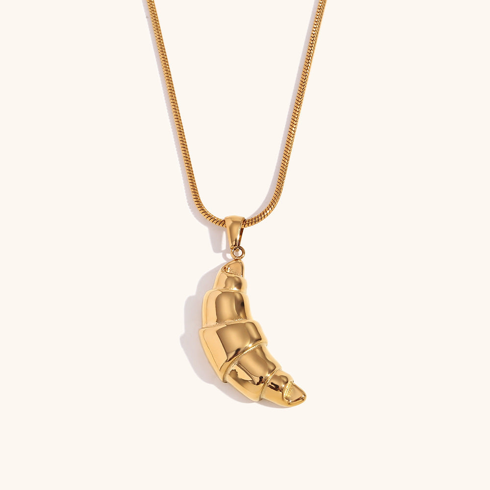 Personalized Ornament Gold-plated Thread Horn Fine Snake Chain Necklace