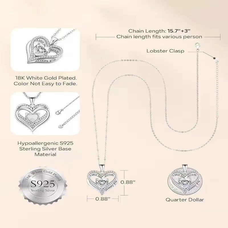 Heart-to-heart Color Double-layer Pendant Necklace