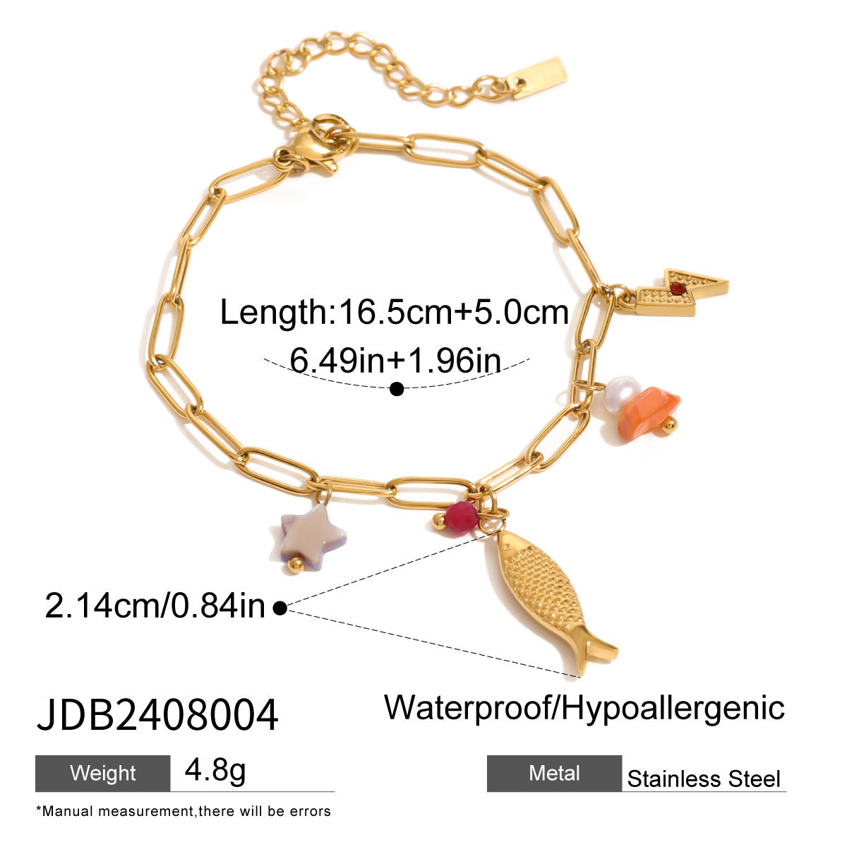 18K Gold Stainless Steel Personalized Bracelet