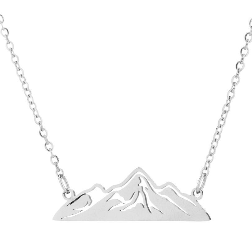 Women's Hollow Snow Mountain Pendant Necklace