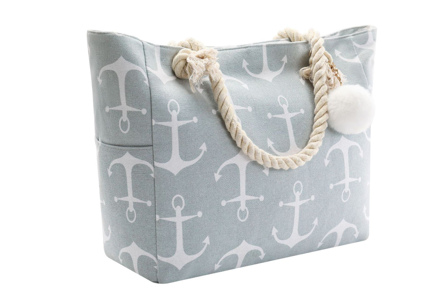 Navy Blue Boat Hair Ball Anchor Canvas Beach Travel