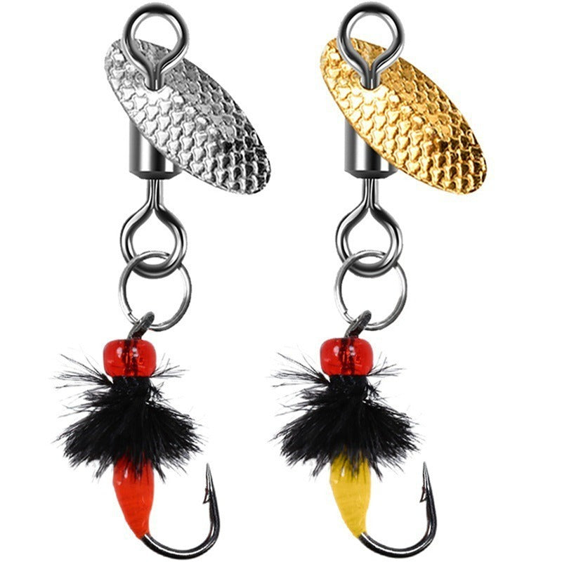 Bionic Poisonous Mosquito Hook 5 Pieces Flying Spinning Sequins Fishing Set Micro-object