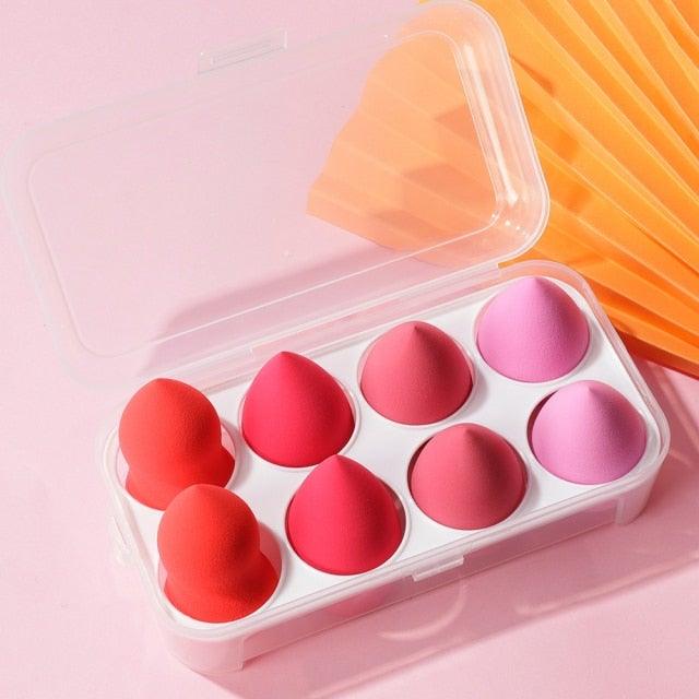 8pcs Makeup Beauty Egg Set Makeup Puff Set Colorful Cushion Cosmestic Sponge Tool Wet and Dry Use Colorful Makeup Sponges Set For Womens