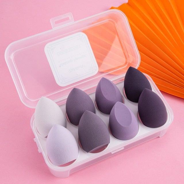 8pcs Makeup Beauty Egg Set Makeup Puff Set Colorful Cushion Cosmestic Sponge Tool Wet and Dry Use Colorful Makeup Sponges Set For Womens