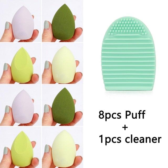 8pcs Makeup Beauty Egg Set Makeup Puff Set Colorful Cushion Cosmestic Sponge Tool Wet and Dry Use Colorful Makeup Sponges Set For Womens