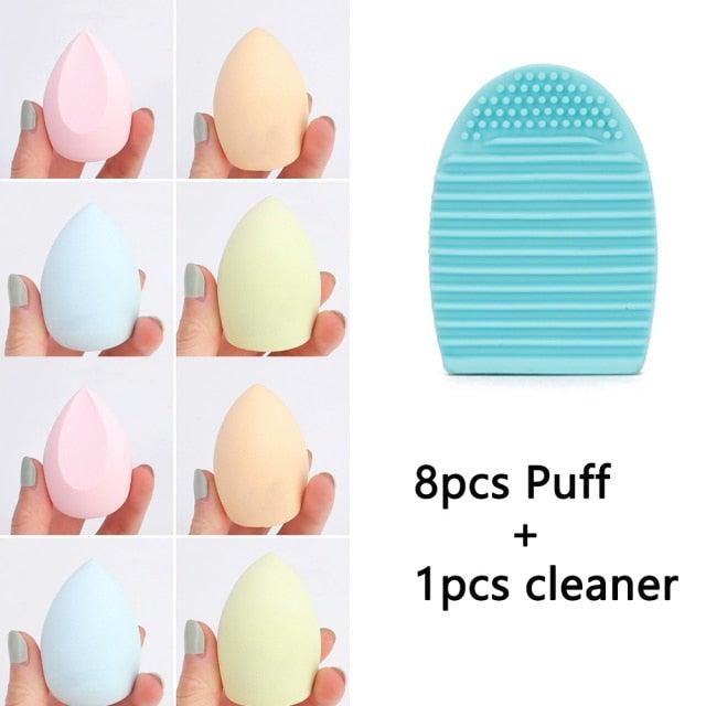 8pcs Makeup Beauty Egg Set Makeup Puff Set Colorful Cushion Cosmestic Sponge Tool Wet and Dry Use Colorful Makeup Sponges Set For Womens