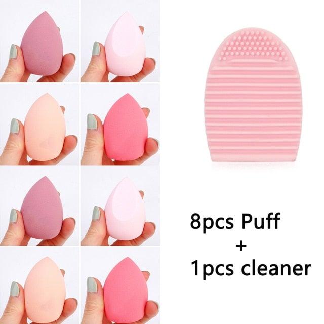 8pcs Makeup Beauty Egg Set Makeup Puff Set Colorful Cushion Cosmestic Sponge Tool Wet and Dry Use Colorful Makeup Sponges Set For Womens