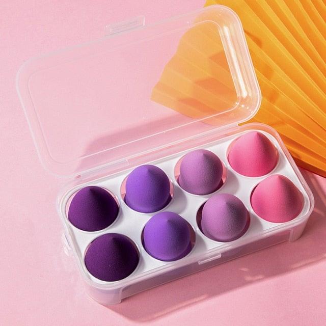 8pcs Makeup Beauty Egg Set Makeup Puff Set Colorful Cushion Cosmestic Sponge Tool Wet and Dry Use Colorful Makeup Sponges Set For Womens