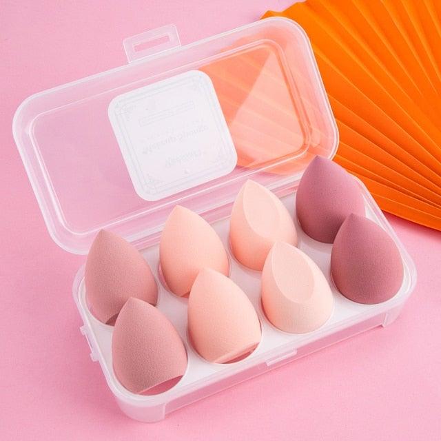 8pcs Makeup Beauty Egg Set Makeup Puff Set Colorful Cushion Cosmestic Sponge Tool Wet and Dry Use Colorful Makeup Sponges Set For Womens