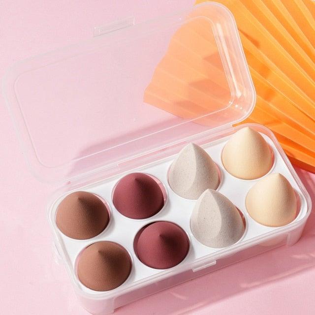 8pcs Makeup Beauty Egg Set Makeup Puff Set Colorful Cushion Cosmestic Sponge Tool Wet and Dry Use Colorful Makeup Sponges Set For Womens