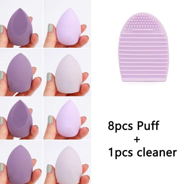 8pcs Makeup Beauty Egg Set Makeup Puff Set Colorful Cushion Cosmestic Sponge Tool Wet and Dry Use Colorful Makeup Sponges Set For Womens