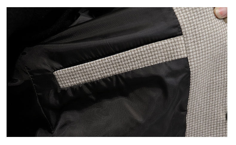 Winter Youth Slim Houndstooth Coat Trend