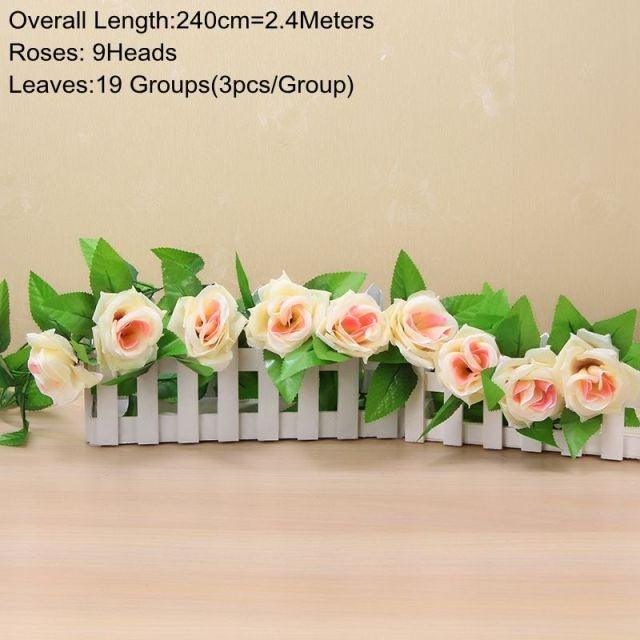 90cm Artificial Green Hanging Ivy Leaves Radish Seaweed Grape Fake Flowers Vine Home Garden Wall Party Decoration Fake Hanging Fake Ivy Vine for Wall House Room Indoor Outdoor Decoration