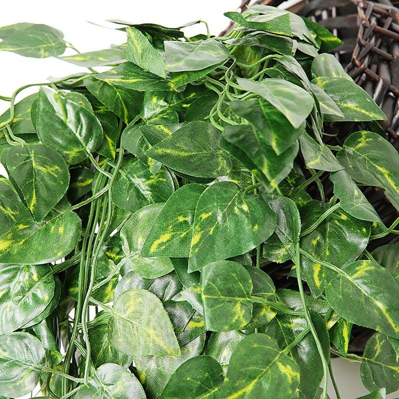 90cm Artificial Green Hanging Ivy Leaves Radish Seaweed Grape Fake Flowers Vine Home Garden Wall Party Decoration Fake Hanging Fake Ivy Vine for Wall House Room Indoor Outdoor Decoration