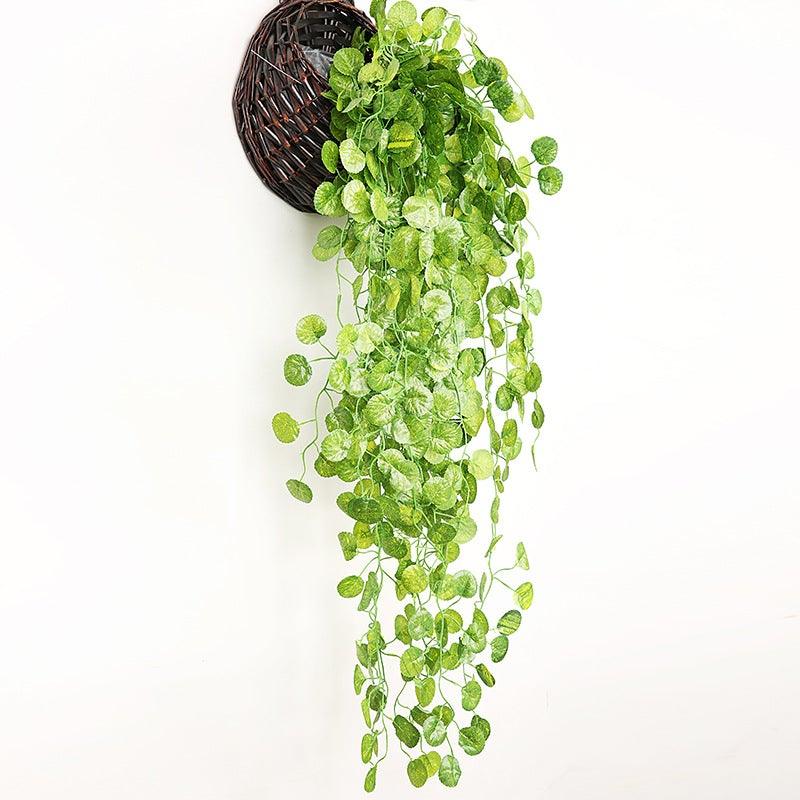 90cm Artificial Green Hanging Ivy Leaves Radish Seaweed Grape Fake Flowers Vine Home Garden Wall Party Decoration Fake Hanging Fake Ivy Vine for Wall House Room Indoor Outdoor Decoration