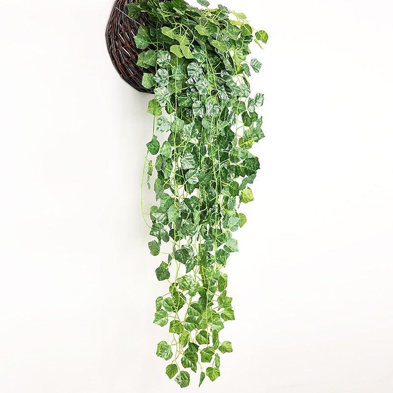 90cm Artificial Green Hanging Ivy Leaves Radish Seaweed Grape Fake Flowers Vine Home Garden Wall Party Decoration Fake Hanging Fake Ivy Vine for Wall House Room Indoor Outdoor Decoration