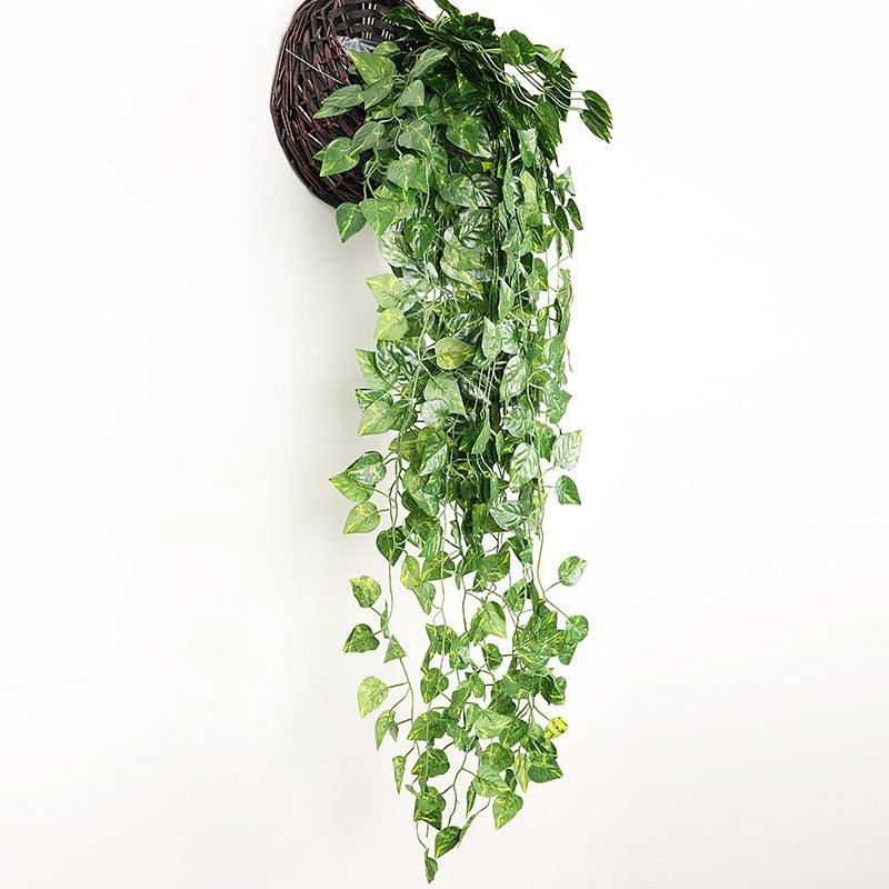 90cm Artificial Green Hanging Ivy Leaves Radish Seaweed Grape Fake Flowers Vine Home Garden Wall Party Decoration Fake Hanging Fake Ivy Vine for Wall House Room Indoor Outdoor Decoration