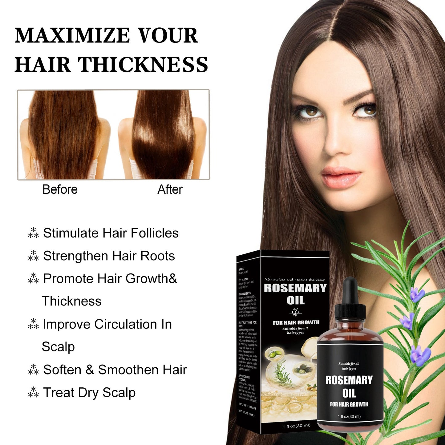 Dense Hair Soft Care Hair Repair Damaged Hair Tail Dry Hair Manic Rosemary Dense