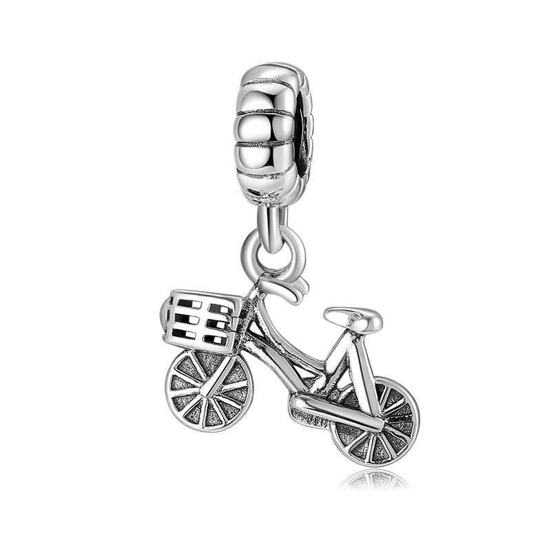 S925 Sterling Silver Beads Creative Bike Small Electric Donkey Series Beaded Pendant DIY Bracelet Accessories Silver Jewelry Beads