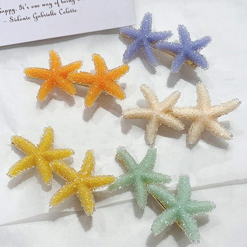Spring New Crystal Starfish Hairpin
