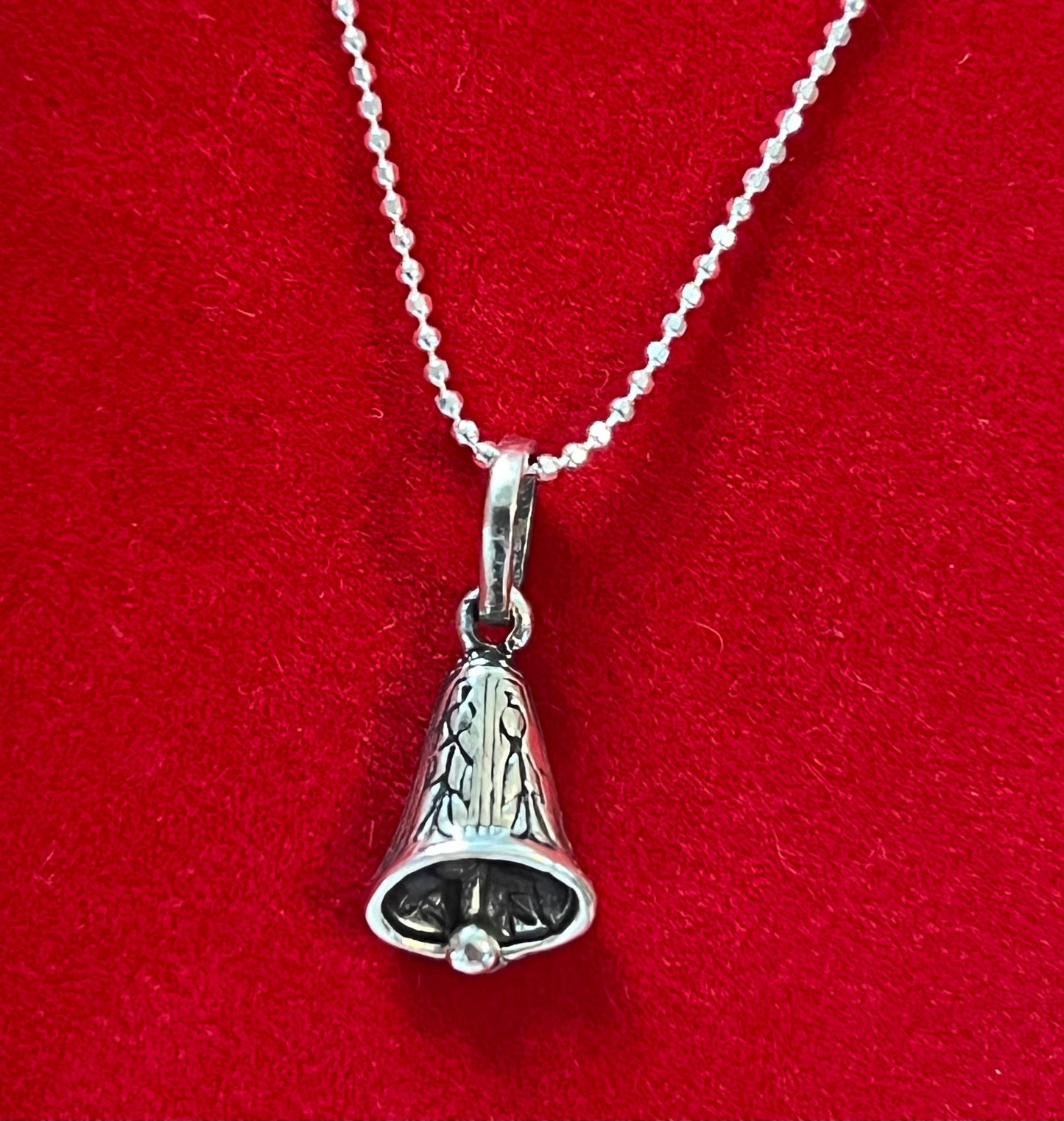 Sterling Silver Christmas Bell Pendant